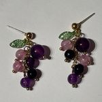 🍇 Grape earrings wine lover brand new cute drop perfect size Great Gift gold Photo 2