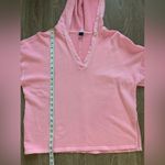 Old Navy  Sporty Neon Pink Hooded V-Neck‎ Sweatshirt Size Small Photo 8