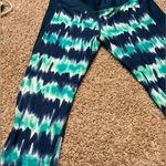 Nike  Dri Fit Training Cropped Legging Blue White Tie Dye EUC Size Large Photo 2
