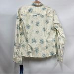 NWT Crazy Horse Liz Claiborne L Cream Blue Floral button down embroidered shirt Size L Photo 6