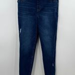 Spanx Dark Wash Slight Distressed Skinny Jegging Size Extra Large Tall Photo 0