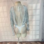 Lovers + Friends Silver Sequin Ginger Faux Wrap Open Back Bodysuit Small Photo 7