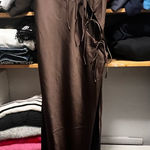 LIONESS  Maxi Dress brown satin Photo 0