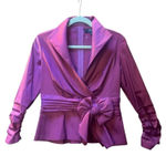 Tadashi Shoji magenta taffeta blouse Petite collection sz 6 petite Photo 0