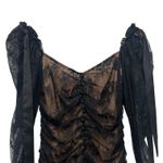 For Love & Lemons Beverly Dress Black Sheer Long Sleeve Dark Romantic Size S Photo 7