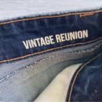 REWASH Women’s  Vintage Reunion Denim Dark Blue Distressed Raw Hem Skirt Sz 3 Photo 4