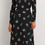 BODEN Puff Sleeve Jersey Midi Dress Black Size 6P Photo 0