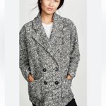 Hatch The Bristol Boucle Wool Coat Black Knit Double Breasted Sz 3 US 10 Photo 1