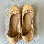 Tory Burch Eddie Bow Patent Leather Ballet Flats Size 6 Royal Tan Excellent Cond. Photo 10