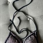 Betsey Johnson Pink Cheetah Animal Print Triangle Bikini Top Size Large Photo 3