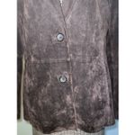 Women’s Suede 100% Genuine Leather Blazer 10 Espresso Brown Photo 8