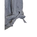 American Eagle  Woven Striped Off The shoulder Flowy Top Ties Sleeve Medium Women Photo 2