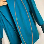Vintage Coat Women’s‎ Teal Union Made Button Up Car Coat Cuffs Retro 90s Size 14 Photo 5