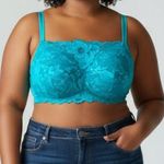 Teal Lace Bralette Comfort Choice 40C Women's Plus Size Lace Wireless Cami Bra Blue Photo 0