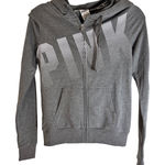 PINK by Victoria's Secret NWT Full Zip Hoodie Rhinestone Logo Size XS Gray Photo 0