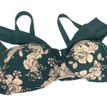 Adore Me  Green & Pale‎ Pink Floral Bikini Top Swimsuit Bathing Suit | Size 2X Photo 0