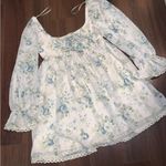 Altar'd State  Fern Ivory Blue Floral Mini Babydoll Dress NWT $98 cottage fall Photo 5
