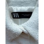 ZARA  Textured Cropped Blazer with Gold Buttons In Oyster White Size M Photo 8