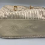 Americana by Sharif Woven Tote Bag Purse Handbag Beige Gold Accents Tan Photo 3