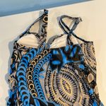 1 piece blue design swimsuit with connected swim shorts Yellow Size M Photo 4