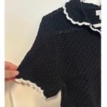 NWT J.Crew Short Sleeve Crochet Cardigan Sweater Black Size Small Photo 4