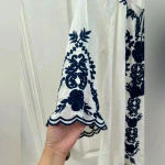 Chic Connection White And Blue Coastal Cowgirl Boho Mini Dress (Size M) Size M Photo 4