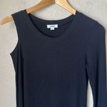 LNA  black ribbed cutout shoulder long sleeve dress Photo 4