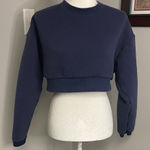 Nike  CROPPED SWEATSHIRT Navy Blue Athleisure Athletic Womens Size XS Photo 0