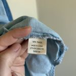 Cloth & Stone  Chambray Shirt Women's Small Blue Two‎ Tone Tencel Roll Tab Sleeve Photo 4