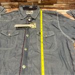 Ed Hardy  Women’s Blue Denim Shirt size L Photo 6