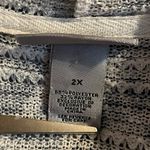 Catherines  Open Front Hooded Cardigan Womens Size 2X Intricate Knit Navy & White Photo 6