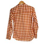 J.Crew Gingham Preppy Plaid Button Down Top Sz 0 Spring Orange White Cotton Photo 4