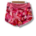 Athleta  Run With It 4.5” Shorts Women’s Size‎ Medium Pink Print Athletic Running Photo 1