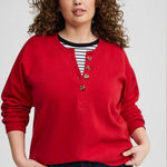 Torrid Red Cozy Fleece Henley Sweatshirt - Size 18/20 (2) Photo 0