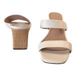 Kelly & Katie 8  white Sandals wicker block heel squared off toe Photo 3