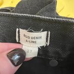 Madewell  Rigid Denim A-Line Button Fly Black Denim Mini Skirt Size 27 Photo 5