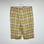 Bill Blass  New York Yellow Plaid Linen Shorts New 10 Vintage Photo 4