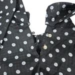 Black White Polka Dot Halter Tie Neck Ruffle Hem Top Blouse Size M Size M Photo 4
