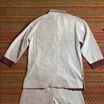 VINTAGE MAROON STRIPE PAJAMA SET Red Size M Photo 2