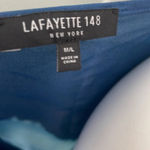 Lafayette 148 Anastasia Cold Shoulder Silk Top Glaze Blue M/L Size L Photo 6