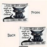 Black Cat & Letter Print Makeup Bag Photo 4