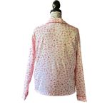 Joie  All Over Heart Novelty Print Button Up Long Sleeve Pajama Top  M Photo 3