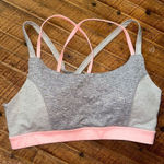 Gaiam  strappy gray & pink athletic L yoga workout sports bra Photo 0
