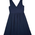 J Crew Dress‎ Womens 10 Navy Blue Swiss Dot Preppy Party Wedding Formal Dance Photo 0