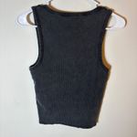 ZARA  Embellished Tank‎ Top Ribbed Knit Rhinestone Gray Size Medium Photo 5