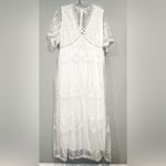 Pinkblush Elegant White Lace Mesh Overlay Maternity Dress Photo 1