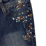 Clash bootcut flower stitched blue jeans size 5 Blue Photo 3
