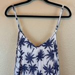 Indie boutique one size palm tree beach tropical vacation shark bite hem Blue Photo 1