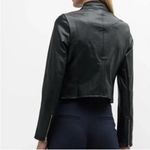 Spanx II Moto Biker Jacket Leather Like Black Silver Zippers NEW MSRP $298 Photo 2