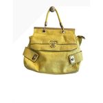 Guess Yellow Quilted Monogram Satchel Handbag Top Handle Bag flawed Photo 11